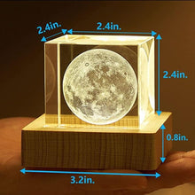 Load image into Gallery viewer, 3D Crystal Cube Moon with LED Night Lamp