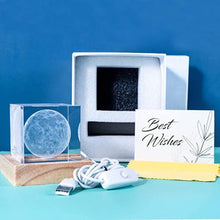 Load image into Gallery viewer, 3D Crystal Cube Moon with LED Night Lamp