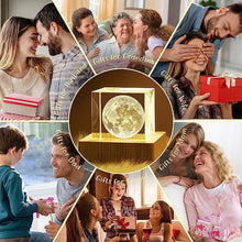 Load image into Gallery viewer, 3D Crystal Cube Moon with LED Night Lamp