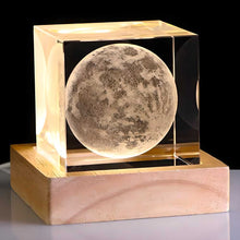 Load image into Gallery viewer, 3D Crystal Cube Moon with LED Night Lamp
